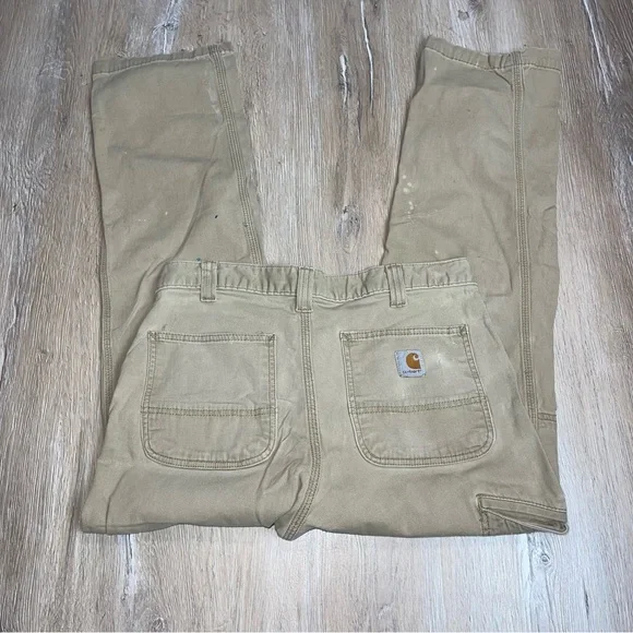 Carhartt Men’s Dungarees Rugged Flex Relaxed Fit Work Pants Khaki Tan 102291 253 - Picture 10 of 16